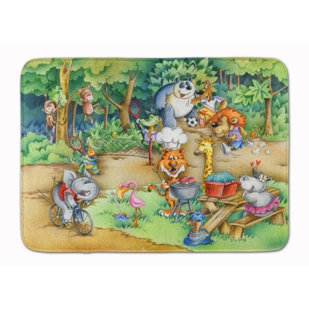 Jensendistributionservices Animals at A Picnic Machine Washable Memory Foam Mat MI2550526